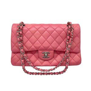 Chanel Classic Lambskin Double Flap Pink/Silver